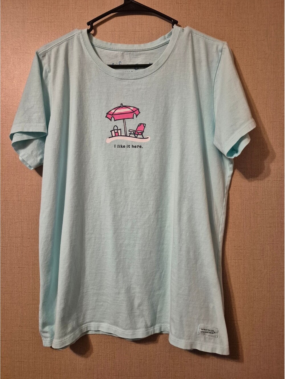 Life is Good Vintage Women's Large Light Blue T-Shirt with